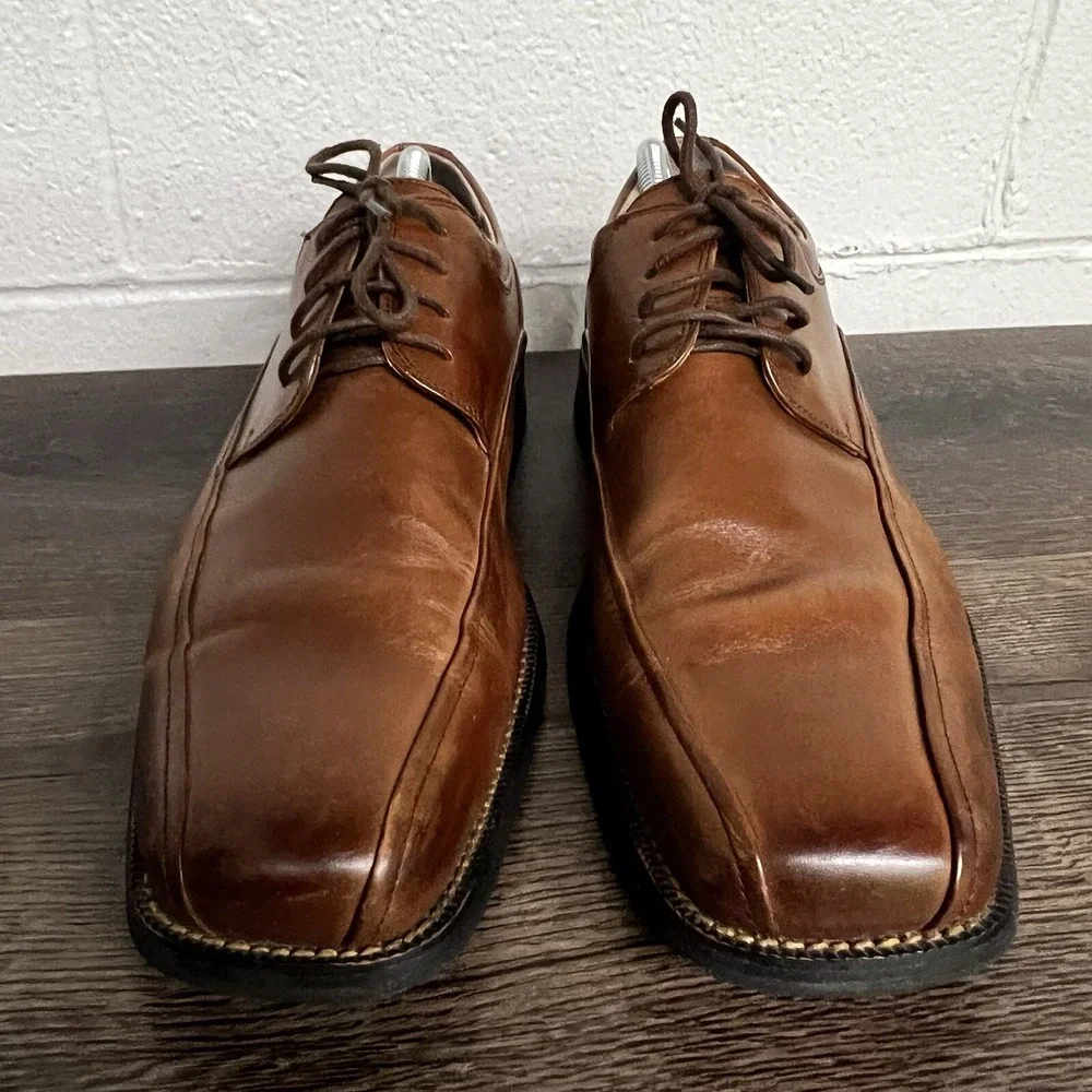 Florsheim Dress Shoes Mens 10D Oxford Brown Leather Lace Up Casual 11256-200